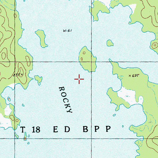 Topographic Map of Rocky Lake, ME