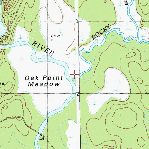 Topographic Map of Rocky Lake Stream, ME