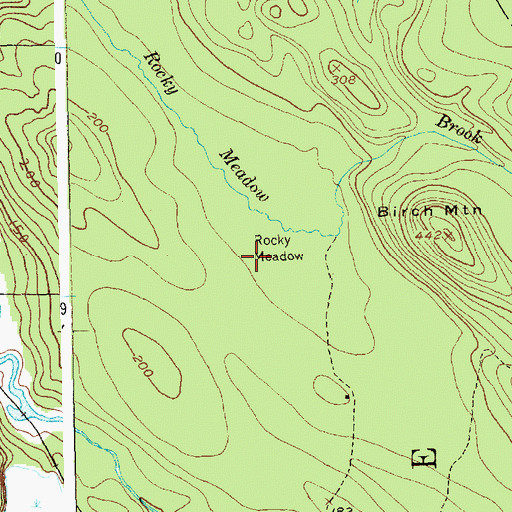 Topographic Map of Rocky Meadow, ME