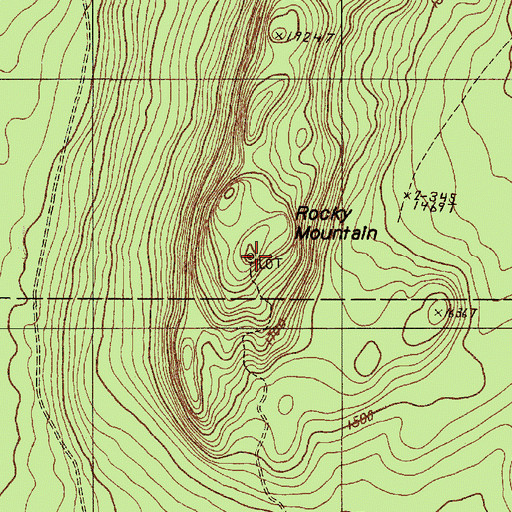 Topographic Map of Rocky Mountain, ME
