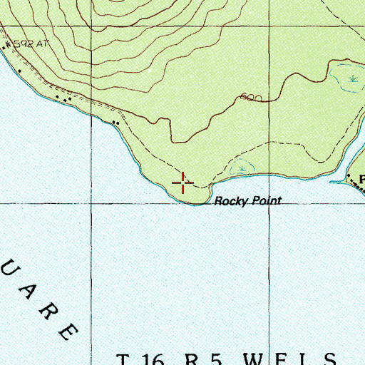 Topographic Map of Rocky Point, ME