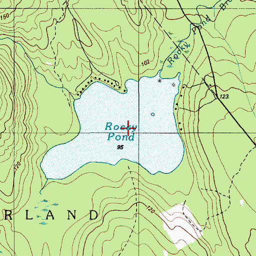 Topographic Map of Rocky Pond, ME