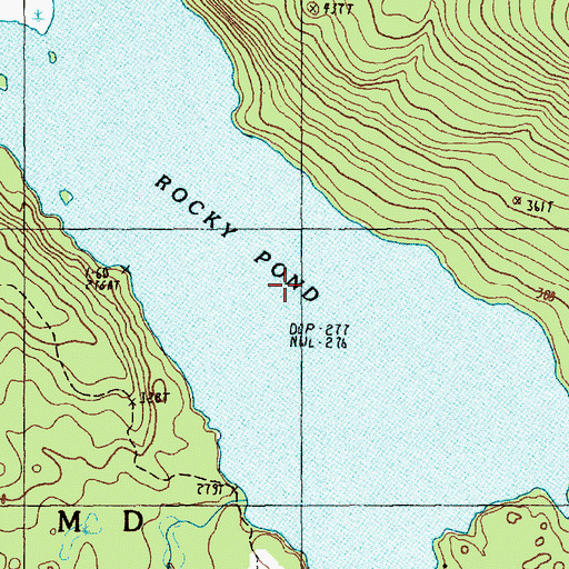 Topographic Map of Rocky Pond, ME
