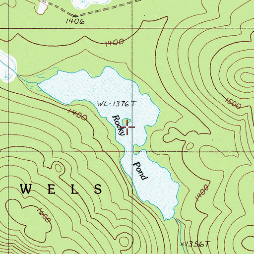 Topographic Map of Rocky Pond, ME