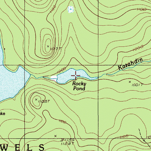 Topographic Map of Rocky Pond, ME