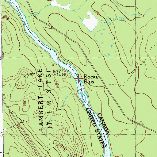 Topographic Map of Rocky Rips, ME