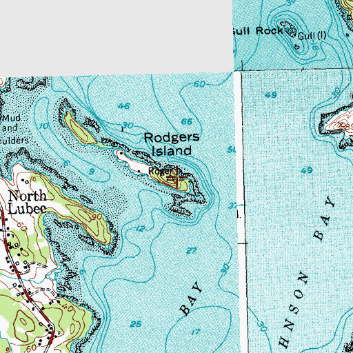 Topographic Map of Rodgers Island, ME
