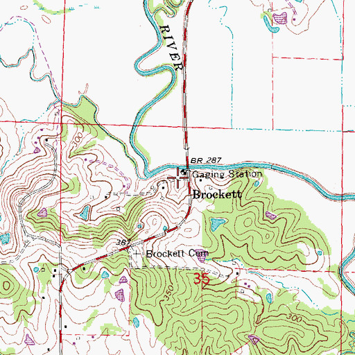 Topographic Map of Brockett, AR