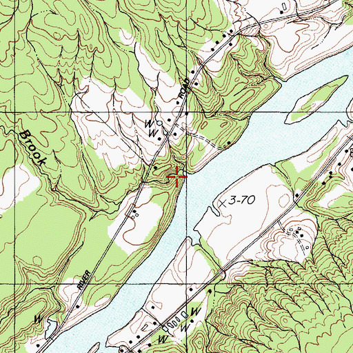 Topographic Map of Rogers Brook, ME