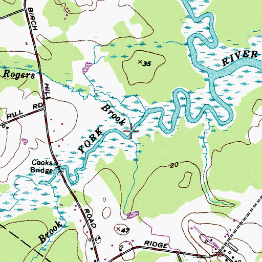 Topographic Map of Rogers Brook, ME