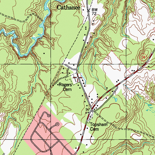 Topographic Map of Rogers Cemetery, ME