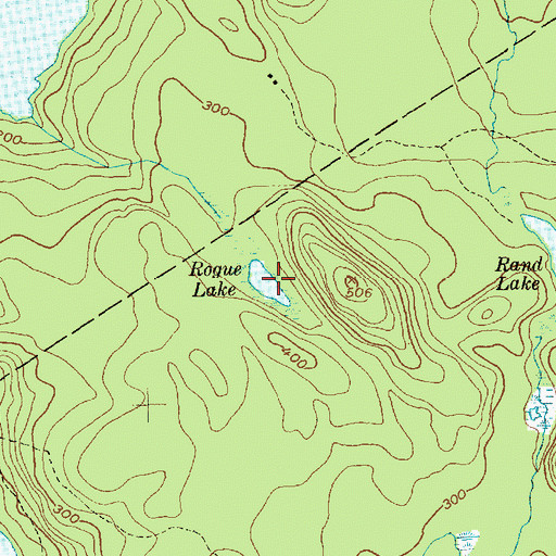 Topographic Map of Rogue Lake, ME