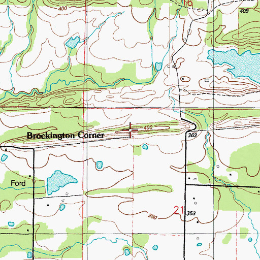 Topographic Map of Brockington Corner, AR