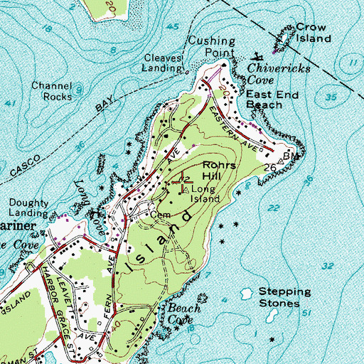 Topographic Map of Rohrs Hill, ME
