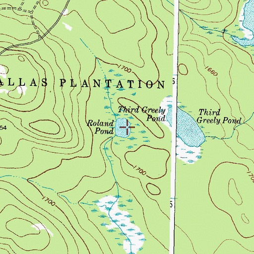 Topographic Map of Roland Pond, ME