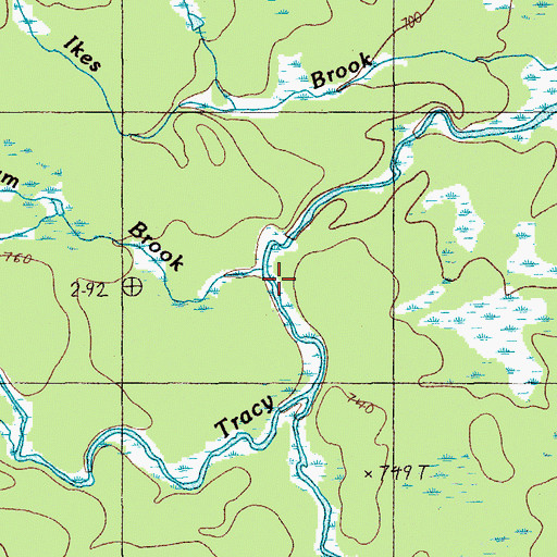 Topographic Map of Roll Dam Brook, ME