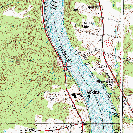 Topographic Map of Rolling Dam Brook, ME