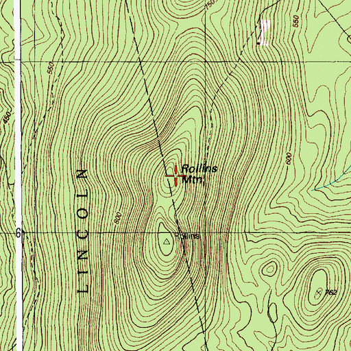 Topographic Map of Rollins Mountain, ME