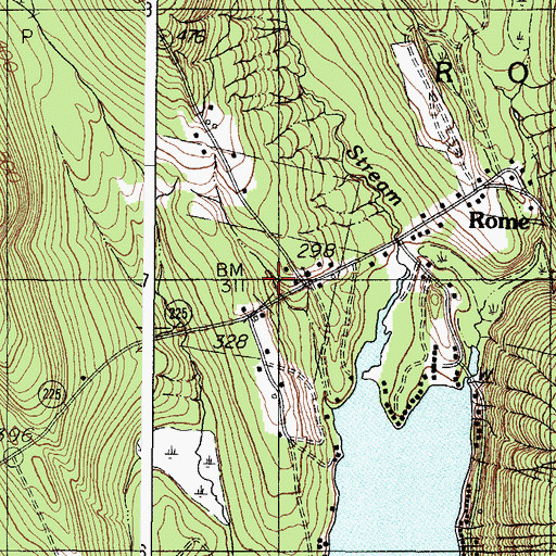 Topographic Map of Rome, ME