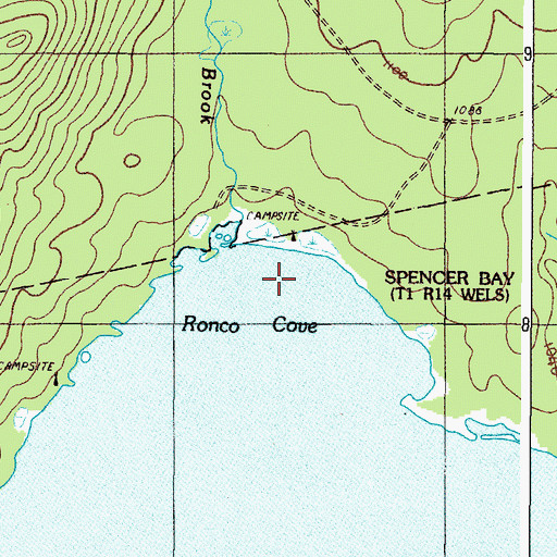 Topographic Map of Ronco Cove, ME