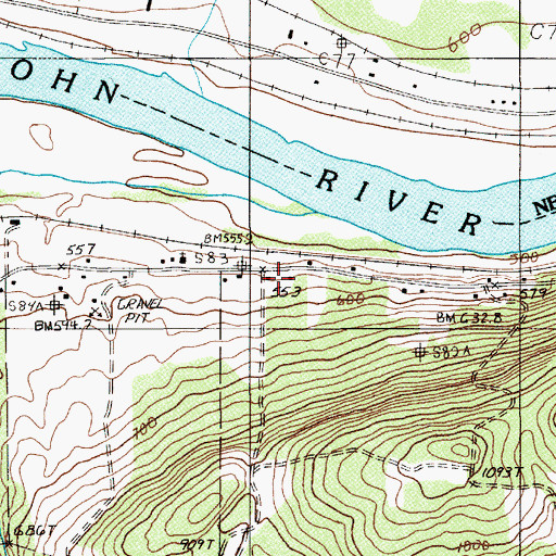Topographic Map of Roosevelt School, ME