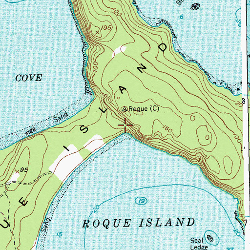 Topographic Map of Roque Island, ME