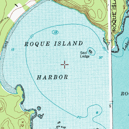 Topographic Map of Roque Island Harbor, ME