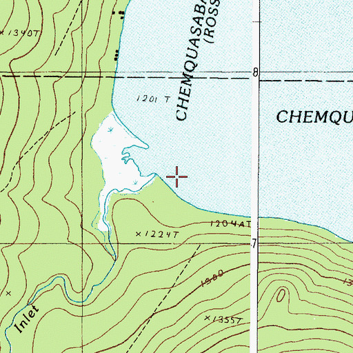 Topographic Map of Ross Inlet, ME