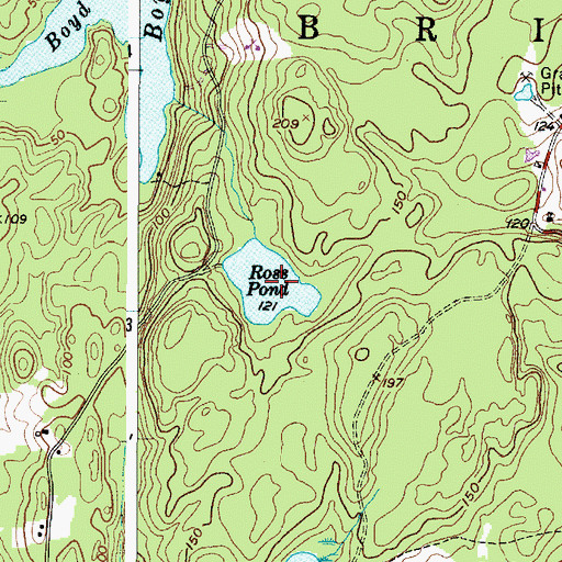 Topographic Map of Ross Pond, ME
