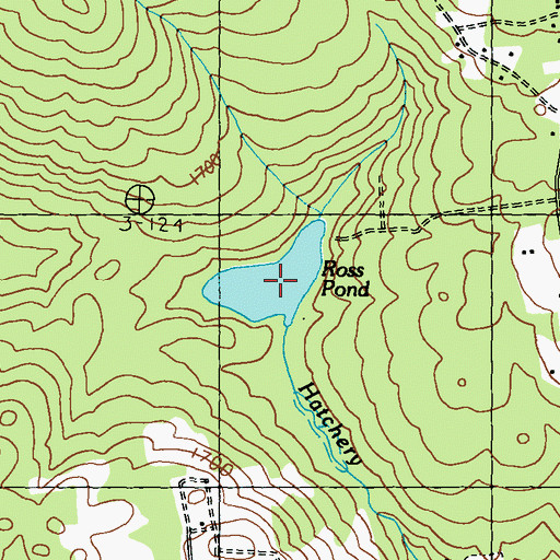 Topographic Map of Ross Pond, ME