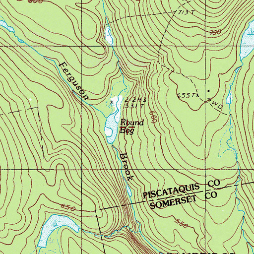 Topographic Map of Round Bog, ME