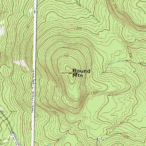 Topographic Map of Round Mountain, ME