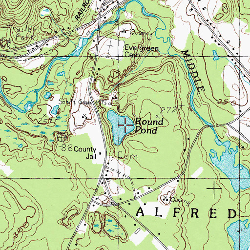 Topographic Map of Round Pond, ME