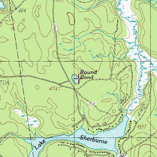 Topographic Map of Round Pond, ME