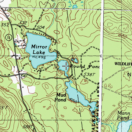 Topographic Map of Round Pond, ME