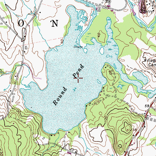 Topographic Map of Round Pond, ME