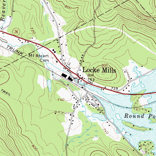 Topographic Map of Round Pond, ME