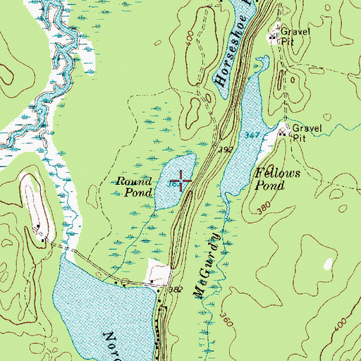 Topographic Map of Round Pond, ME