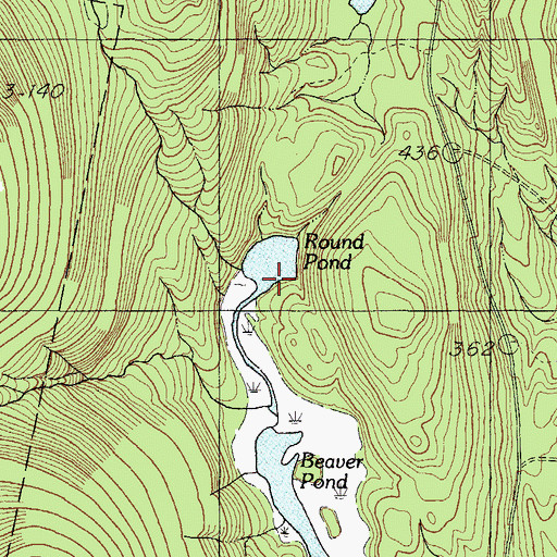 Topographic Map of Round Pond, ME