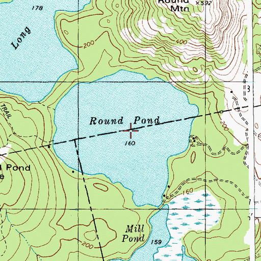 Topographic Map of Round Pond, ME