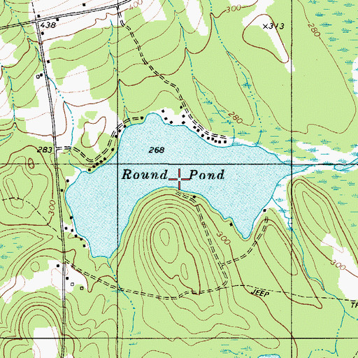 Topographic Map of Round Pond, ME