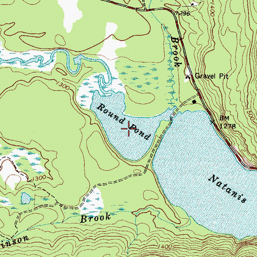 Topographic Map of Round Pond, ME