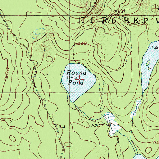 Topographic Map of Round Pond, ME