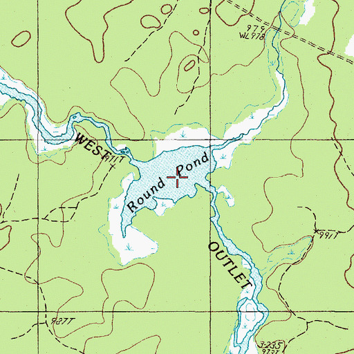 Topographic Map of Round Pond, ME