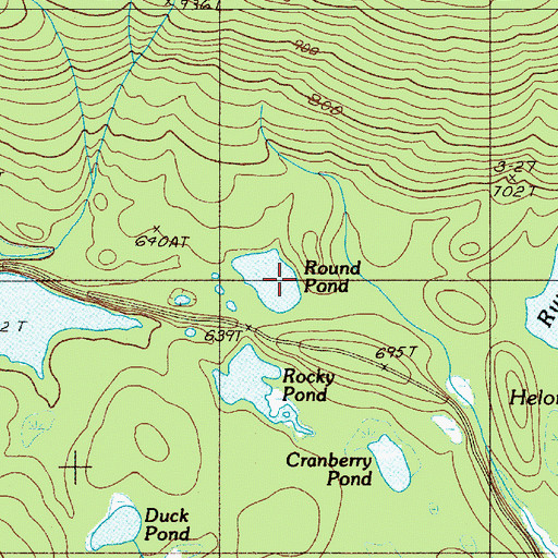 Topographic Map of Round Pond, ME