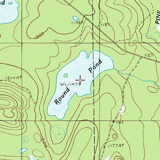 Topographic Map of Round Pond, ME