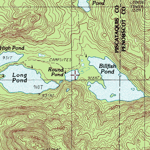 Topographic Map of Round Pond, ME