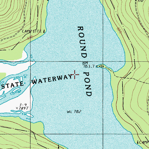 Topographic Map of Round Pond, ME