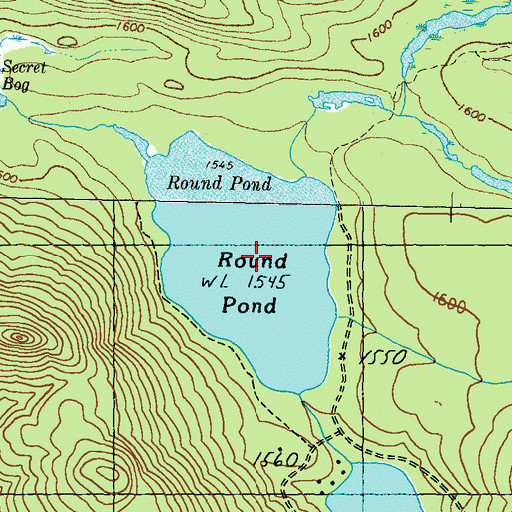 Topographic Map of Round Pond, ME