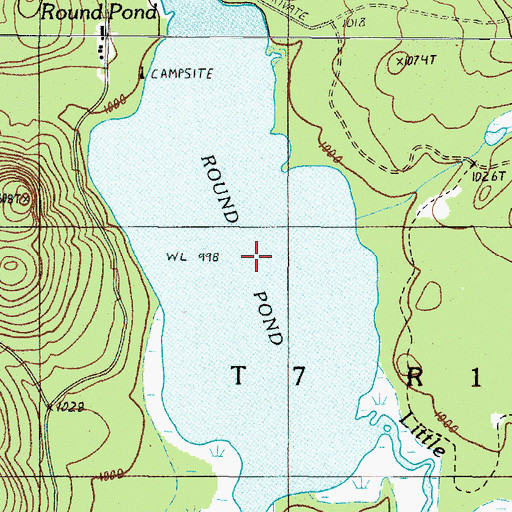 Topographic Map of Round Pond, ME